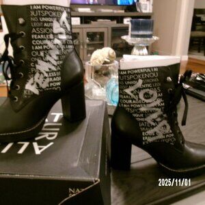 NEW PERSONALIZED Naturalizer Womens Callie Power Lace Up Ankle Boots Black 8.5 M